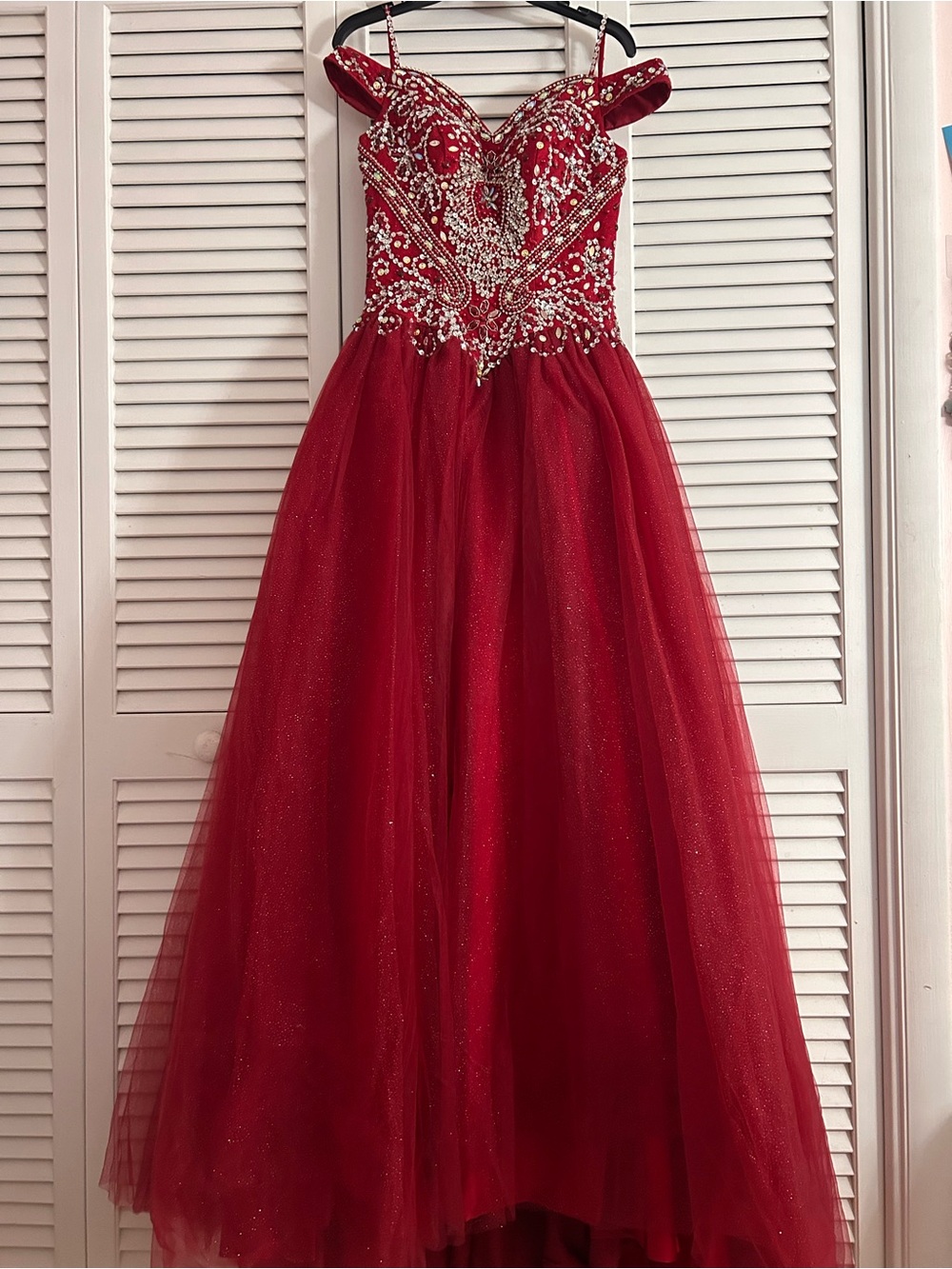 Womens puffy Red Prom dress